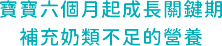 寶寶六個月起成長關鍵期,補充奶類不足的營養