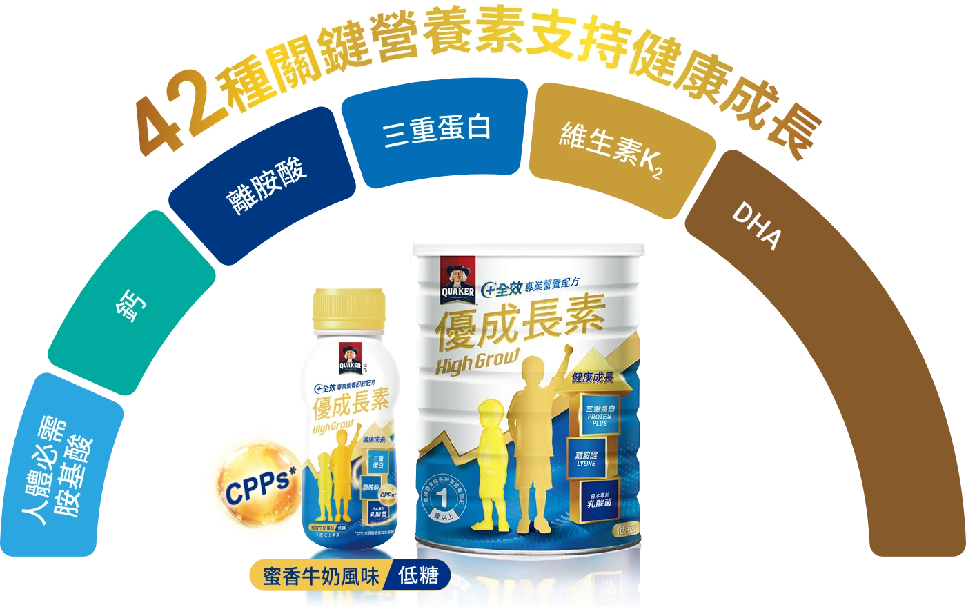 人體必備胺基酸、鈣、離胺酸、三重蛋白、維生素K2、DHA
