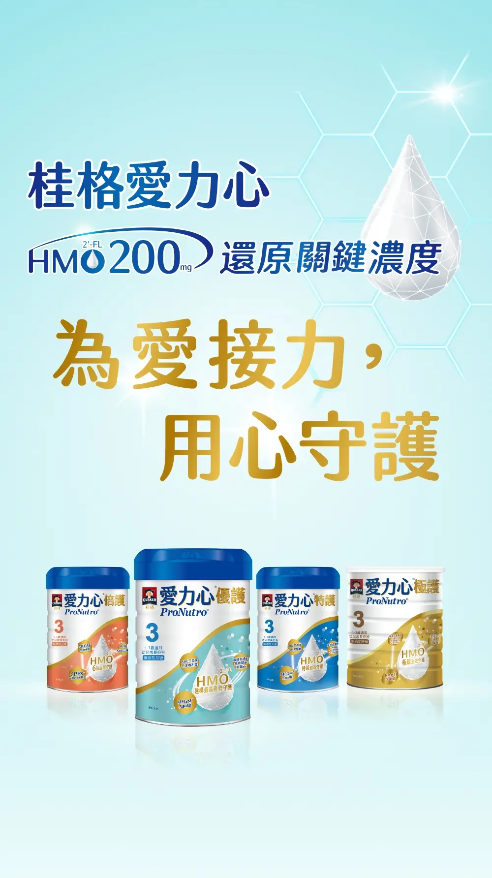 桂格愛力心 HMO 200HMO200 還原關鍵濃度 為愛接力 用心守護